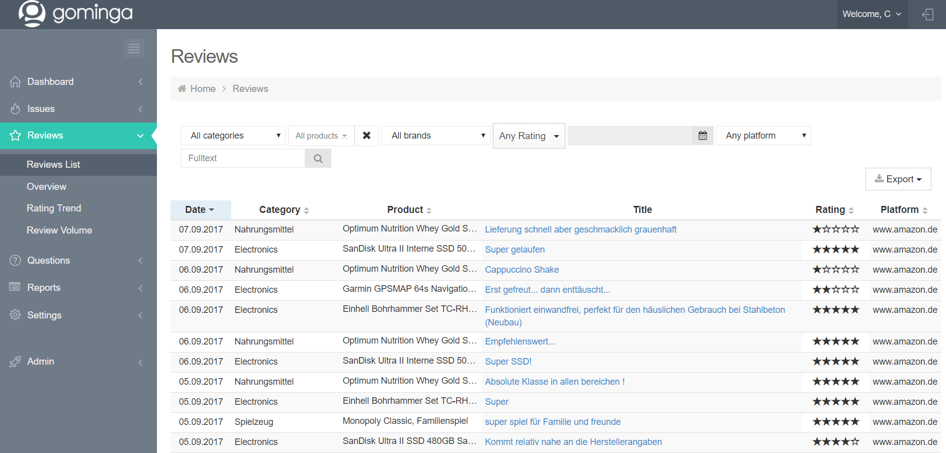 gominga-review-tool-screenshot
